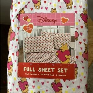 Disney Winnie the Pooh Sheet Set - White and Red